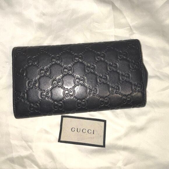 Gucci Guccissima Black Leather Envelope Wallet - Picture 2 of 4
